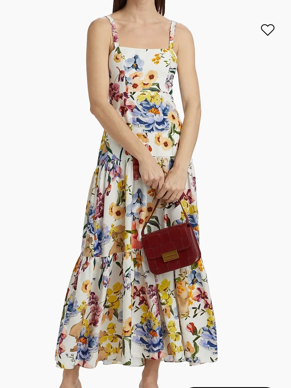FARM Rio White XS Floral Maxi Dress with Multicolor Bloom Print